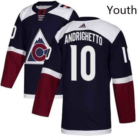 Youth Adidas Colorado Avalanche 17 Tyson Jost Authentic Navy Blue Alternate NHL Jersey